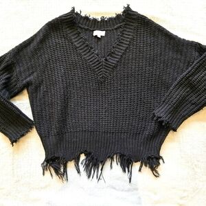 Pink Lily distressed sweater